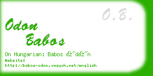 odon babos business card